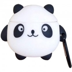 Силиконовый футляр Panda для наушников AirPods 1/2 (Черно - белый)