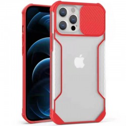Чехол для iPhone 12 Pro / 12 Camshield matte Ease TPU со шторкой (Красный)