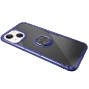 TPU+PC чохол для iPhone 13 mini Deen CrystalRing for Magnet (opp) (Безбарвний / Синій)