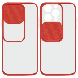 Чехол для iPhone 13 Pro Camshield mate TPU со шторкой для камеры (Красный)