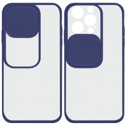 Чехол для iPhone 13 Pro Camshield mate TPU со шторкой для камеры (Синий)