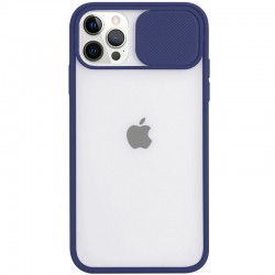 Чехол для iPhone 13 Pro Max Camshield mate TPU со шторкой для камеры (Синий)