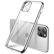 Прозорий силіконовий чохол для iPhone 11 Pro глянсова окантовка Full Camera (Срібний)