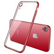 Прозорий силіконовий чохол для iPhone XR глянсова окантовка Full Camera (Червоний)