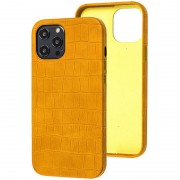 Шкіряний чохол Croco Leather для Apple iPhone 12 Pro Max (6.7"") (Yellow)