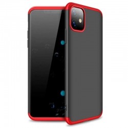 Пластиковая накладка для iPhone 11 GKK LikGus 360 градусов (opp) (Черный / Красный)