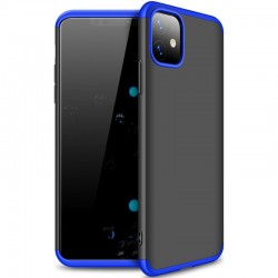 Пластиковая накладка для iPhone 11 GKK LikGus 360 градусов (opp) (Черный / Синий)