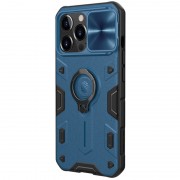 TPU+PC чехол для iPhone 13 Pro - Nillkin CamShield Armor no logo (шторка на камеру) (Синий)