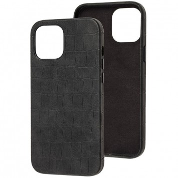 Шкіряний чохол Croco Leather для Apple iPhone 13 mini (5.4"") (Black)
