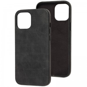 Шкіряний чохол для iPhone 13 Pro Croco Leather (Black)