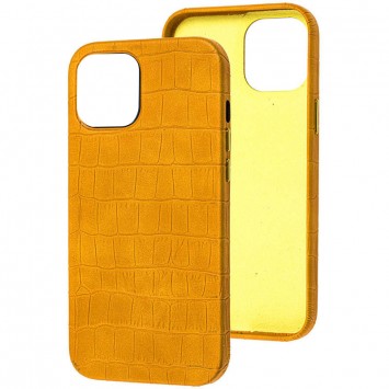Шкіряний чохол для iPhone 13 Pro Max Croco Leather (Yellow)