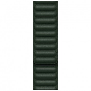 Кожаный ремешок для Apple watch 38/40/41 mm (Series SE/7/6/5/4/3/2/1) Leather Link (Зеленый / Sequoia Green)
