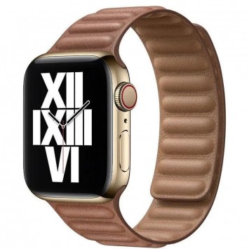 Кожаный ремешок для Apple watch 38/40/41 mm (Series SE/7/6/5/4/3/2/1) Leather Link (Коричневый / Saddle Brown)