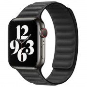 Кожаный ремешок для Apple watch 38/40/41 mm (Series SE/7/6/5/4/3/2/1) Leather Link (Черный / Black)