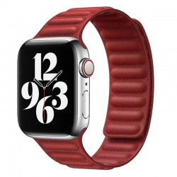 Кожаный ремешок для Apple watch 42mm/44mm Leather Link (Красный / Red)