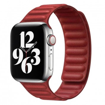 Кожаный ремешок для Apple watch 42/44/45/49 mm (Series SE/7/6/5/4/3/2/1) Leather Link (Красный / Red)