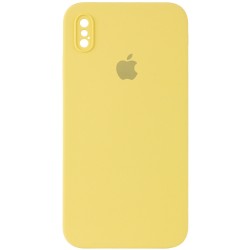 Чехол для iPhone XS Silicone Case Square Full Camera Protective (AA) (Желтый / Canary Yellow)