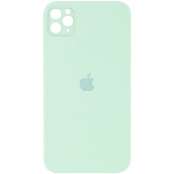 Чохол для iPhone 11 Pro Silicone Case Square Full Camera Protective (AA) (Бірюзовий / Light Turquoise)