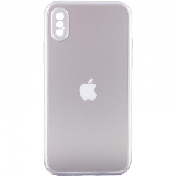 TPU+Glass чехол для iPhone X / XS Matte Candy Full camera (Белый)