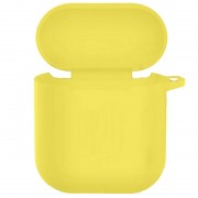 Силіконовий футляр New з карабіном для навушників Airpods 1/2 (Жовтий / Yellow)
