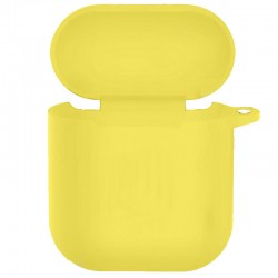 Силіконовий футляр New з карабіном для навушників Airpods 1/2 (Жовтий / Yellow)