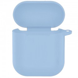 Силіконовий футляр New з карабіном для навушників Airpods 1/2 (Блакитний / Lilac Blue)