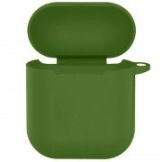 Силіконовий футляр New з карабіном для навушників Airpods 1/2 (Зелений / Army green)