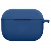 Силіконовий футляр New з карабіном для навушників Airpods Pro (Синій / Navy blue)