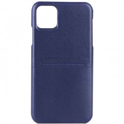 Кожаная накладка для iPhone 13 G-Case Cardcool Series (Синий)