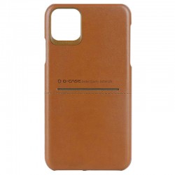 Кожаная накладка для iPhone 13 mini G-Case Cardcool Series (Коричневый)