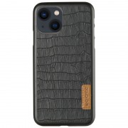 Шкіряна накладка для iPhone 13 G-Case Crocodile Dark series (Чорний)