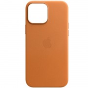 Шкіряний чохол для iPhone 13 Leather Case (AAA) (Коричневий / Golden Brown)