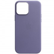 Кожаный чехол для iPhone 13 Leather Case (AAA) (Сиреневый / Wisteria)