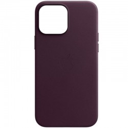 Кожаный чехол для iPhone 13 Leather Case (AAA) (Бордовый / Dark Cherry)