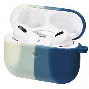 Силіконовий футляр Colorfull для навушників AirPods 3 (Білий / Синій)