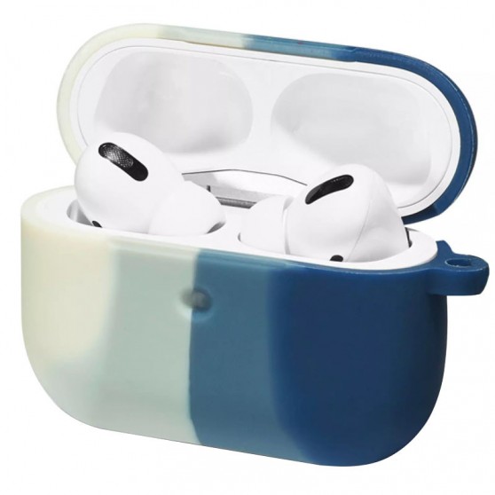 Силиконовый футляр Colorfull для наушников AirPods 3 (Белый / Синий)