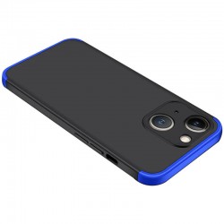 Пластиковая накладка для iPhone 13 GKK LikGus 360 градусов (opp) (Черный / Синий)