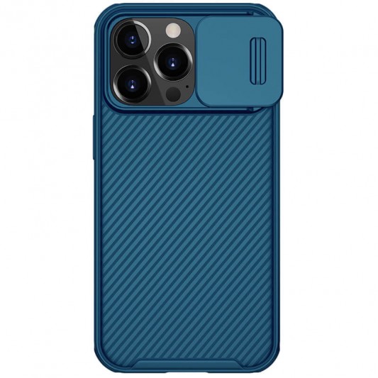 Карбонова накладка для iPhone 13 Pro Nillkin CamShield Pro Magnetic (Синій)