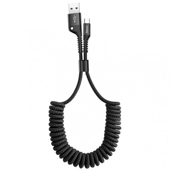 Дата кабель Baseus Fish Eye Spring Type-C Cable 2A (1m) (CATSR) (Чорний)