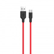 Дата кабель Hoco X21 Silicone Type-C Cable (1m) (Черный / Красный)