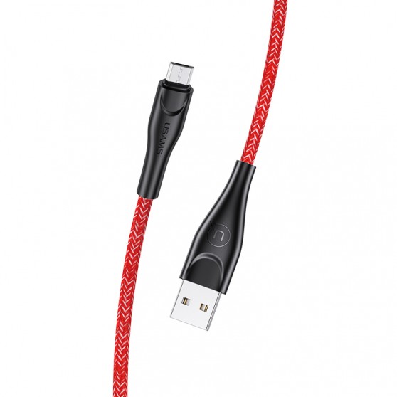 Дата кабель Usams US-SJ396 U41 Micro Braided Data and Charging Cable 2m (Червоний)