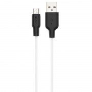 USB кабель Hoco X21 Silicone MicroUSB Cable (2m) (Чорний / Білий)
