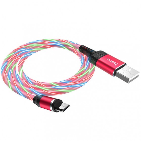 Дата кабель Hoco U90 "Ingenious streamer" MicroUSB (1m) (Червоний)