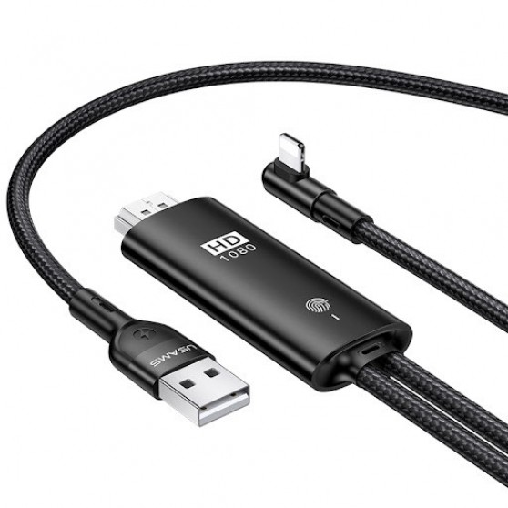 Дата кабель USAMS US-SJ442 U53 Lightning to HDMI (2m) (Чорний)