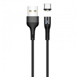 Магнітний кабель USAMS US-SJ337 U29 Magnetic USB to Type-C (2m) (Чорний)