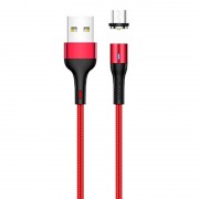 Магнітний MicroUSB кабель USAMS US-SJ338 U29 Magnetic USB to MicroUSB (2m) (Червоний)