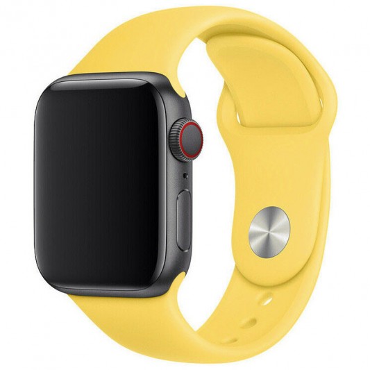 Силіконовий ремінець для Apple watch 38mm/40mm (Жовтий/Yellow)