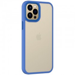 TPU+PC чехол Metal Buttons для Apple iPhone 12 Pro / 12 (6.1"") (Голубой)