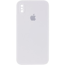 Чехол Silicone Case Square Full Camera Protective (AA) для Apple iPhone XS (5.8"") (Белый / White)