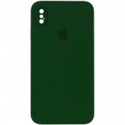 Чохол Silicone Case Square Full Camera Protective (AA) Apple iPhone XS Max (6.5"") (Зелений / Army green)